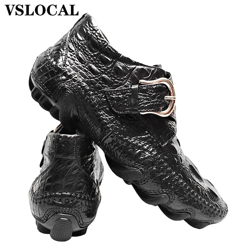 2026 Scarpe invernali da uomo in pelle Stampa coccodrillo nero Monaco Strap Abito formale Scarpe casual da uomo Scarpe comode e calde per uomo