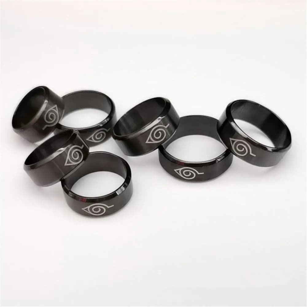 Anime Akatsuki Leaf Konoha Village Symbal Logo Segno Sasuke Ninja Nero Moda Pendenti in acciaio Akatsuki Action Figure Giocattoli Regali