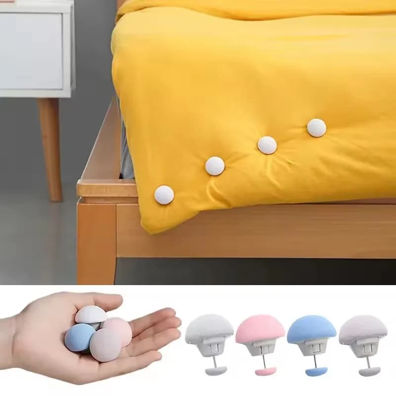 8 pcs Fungus Quilt Holder Macaron Non-slip Quilt Cover Clip A Key To Unlock Covers Fixing Cap Clip Support Sheet