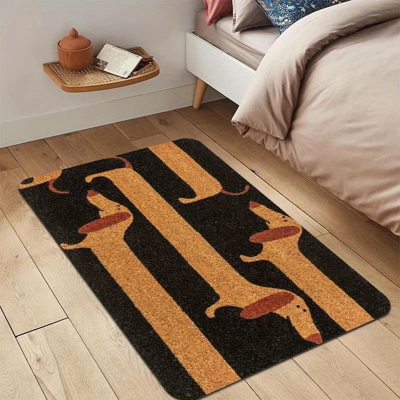 VIKAMA Zerbino a tema natalizio con design a forma di cane Decorazioni per la casa Camera da letto Soggiorno Ingresso Tappetino Cucina Bagno Tappeto