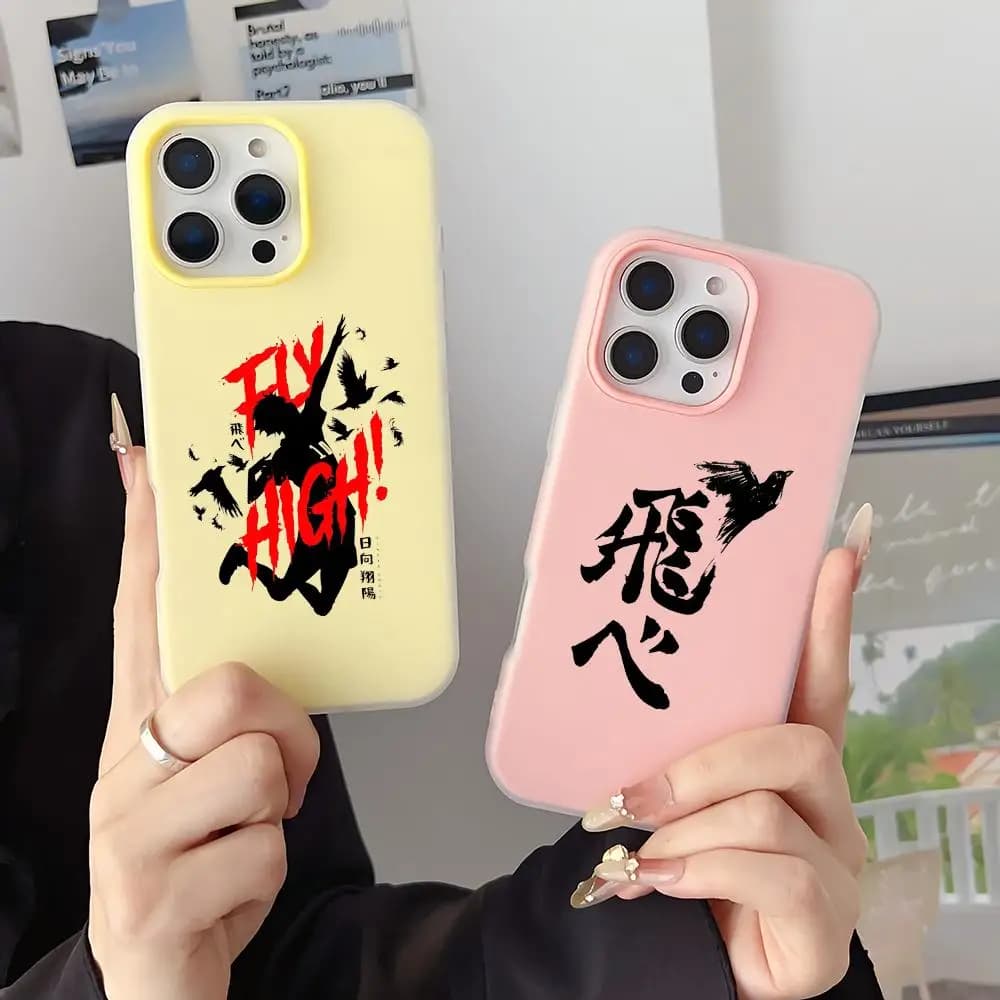 Custodia per iPhone 17 H-Haikyuu Oya 16 15 14 13 12 Pro Max Plus Mini in Materiale Jelly Volleyball Trasparente