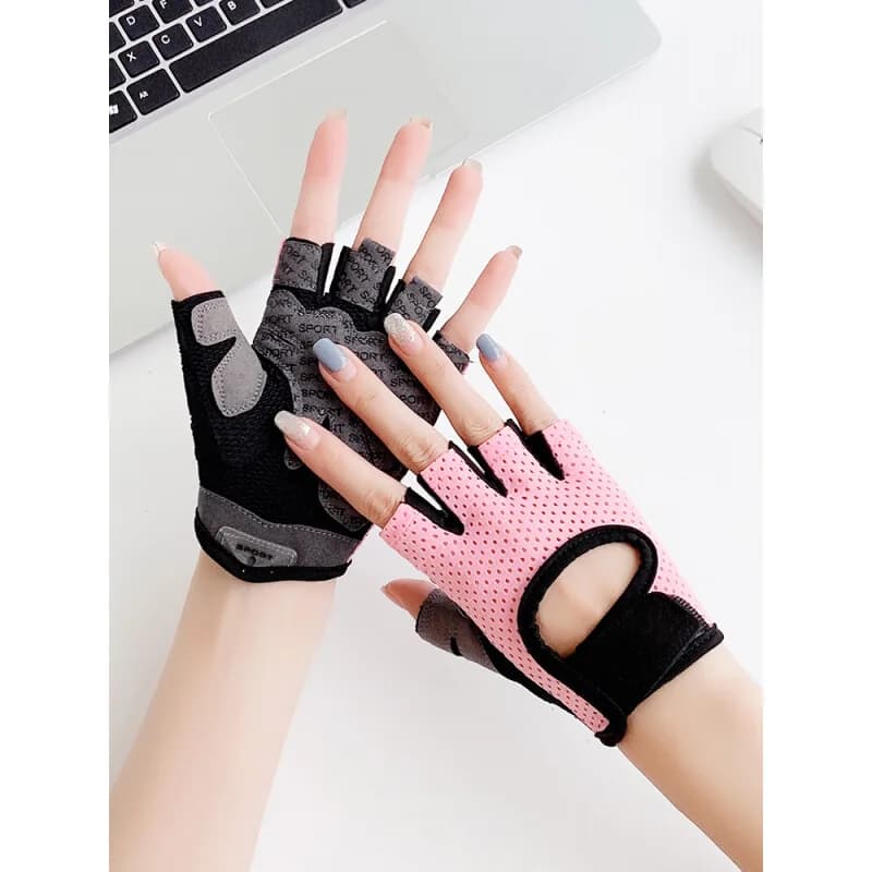 Fitness Gloves Unisex Kettlebell Equipment Single Bar Exercise Wrist Protection Training Anti-slip Half Finger Badminton