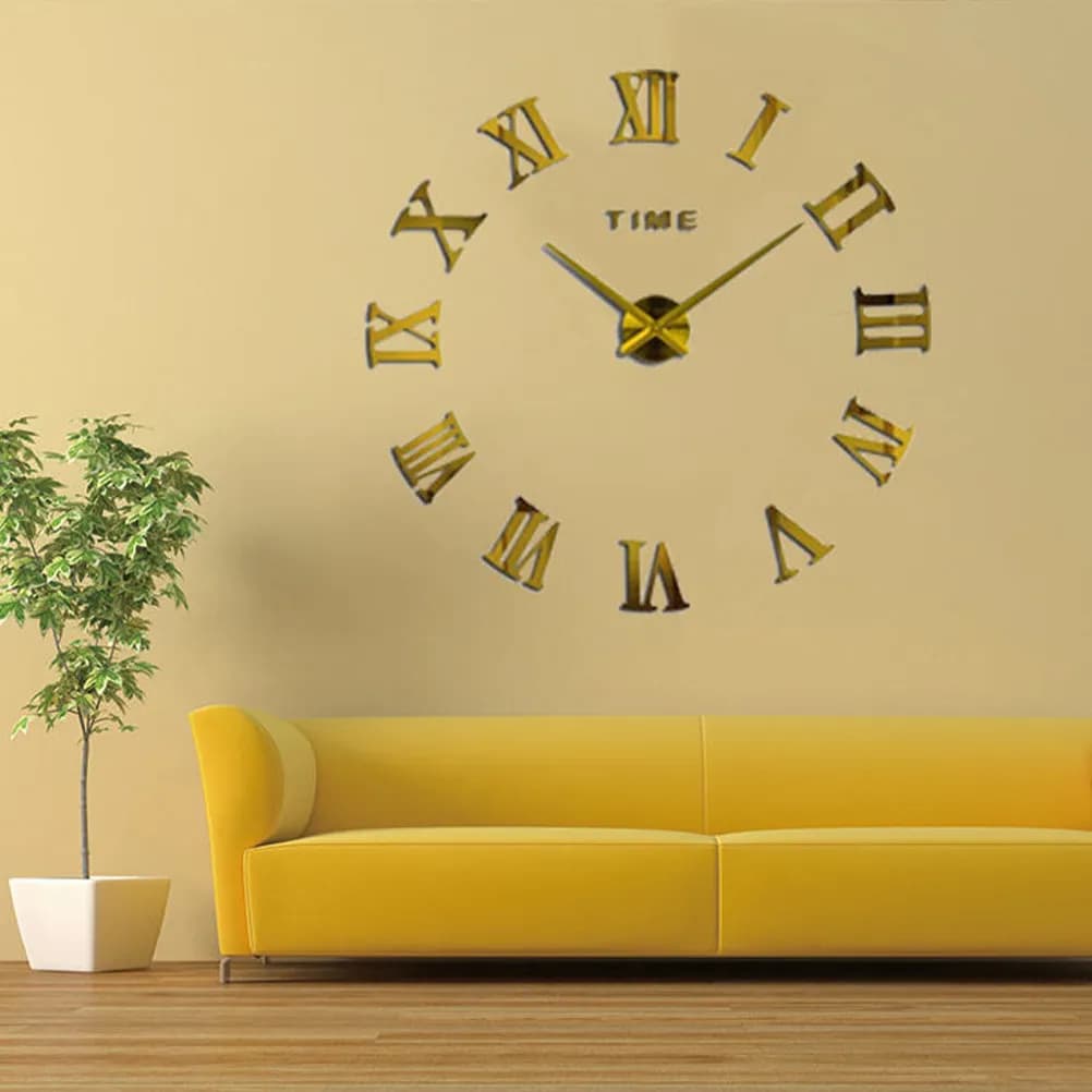 Orologio da Parete Fai-da-Te con Superficie a Specchio, Movimento Silenzioso Premium, Decorazione Rustica per Casa, Soggiorno, Ufficio, Caffetteria, Bar, Arredamento alla Moda
