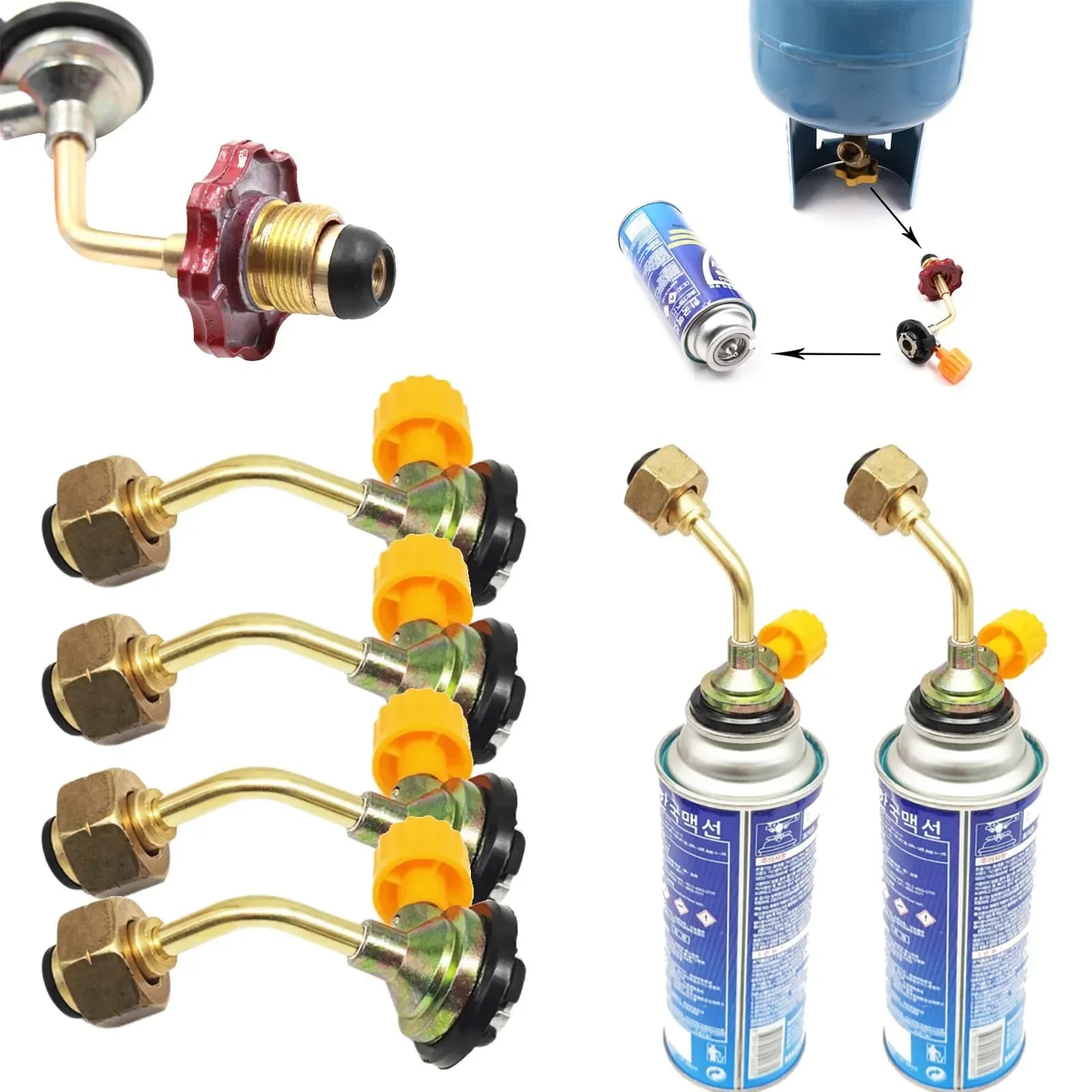 Direct Butane Gas Cylinder Refill Valve Refill Connector Adapter For Outdoor Camping Picnic Cylinder Filling Adapter