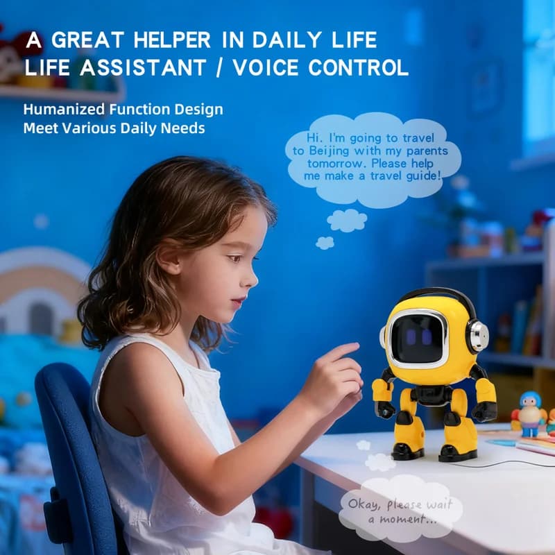 AI Interactive Robot Toy Voice Controlled Robot Built-In Storytelling & Universal Knowledge Q&A Toddler Learning Companion Toy