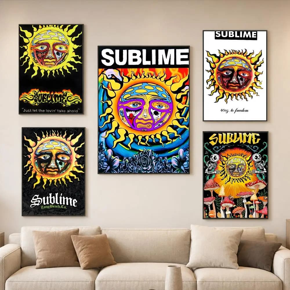 Renowned Band S-Sublime Poster Wall Art Print Art Suitable For Living Room Bedroom Bar Parlor Home Decor Gift