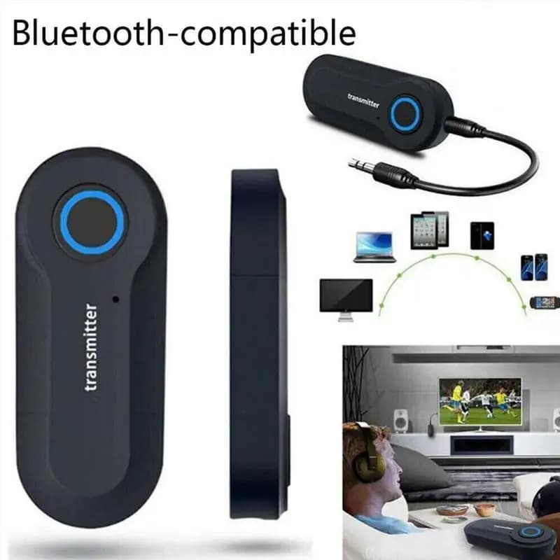Bluetooth 5.1 Transmitter 3.5mm AUX Jack Audio Adapter Wireless Stereo Low Latency Dongle PC TV Car Headphones Speaker Switch