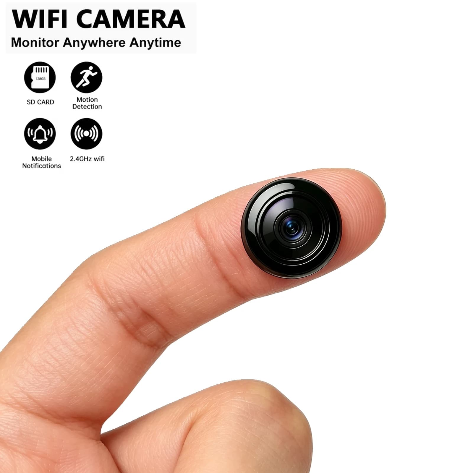 Y39 Home Indoor WiFi Security Camera, No Subscription Local Storage HD Night Vision Surveillance Cam