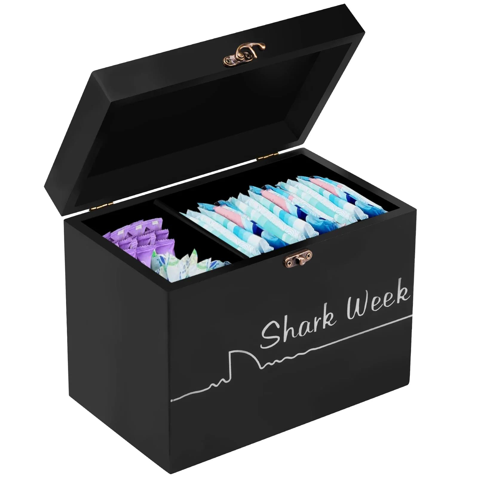 Scatola portaoggetti per assorbenti in legno Scatola portaoggetti per assorbenti da bagno a 3 griglie Porta assorbenti per donne e ragazze Organizzatore di tovaglioli multiuso