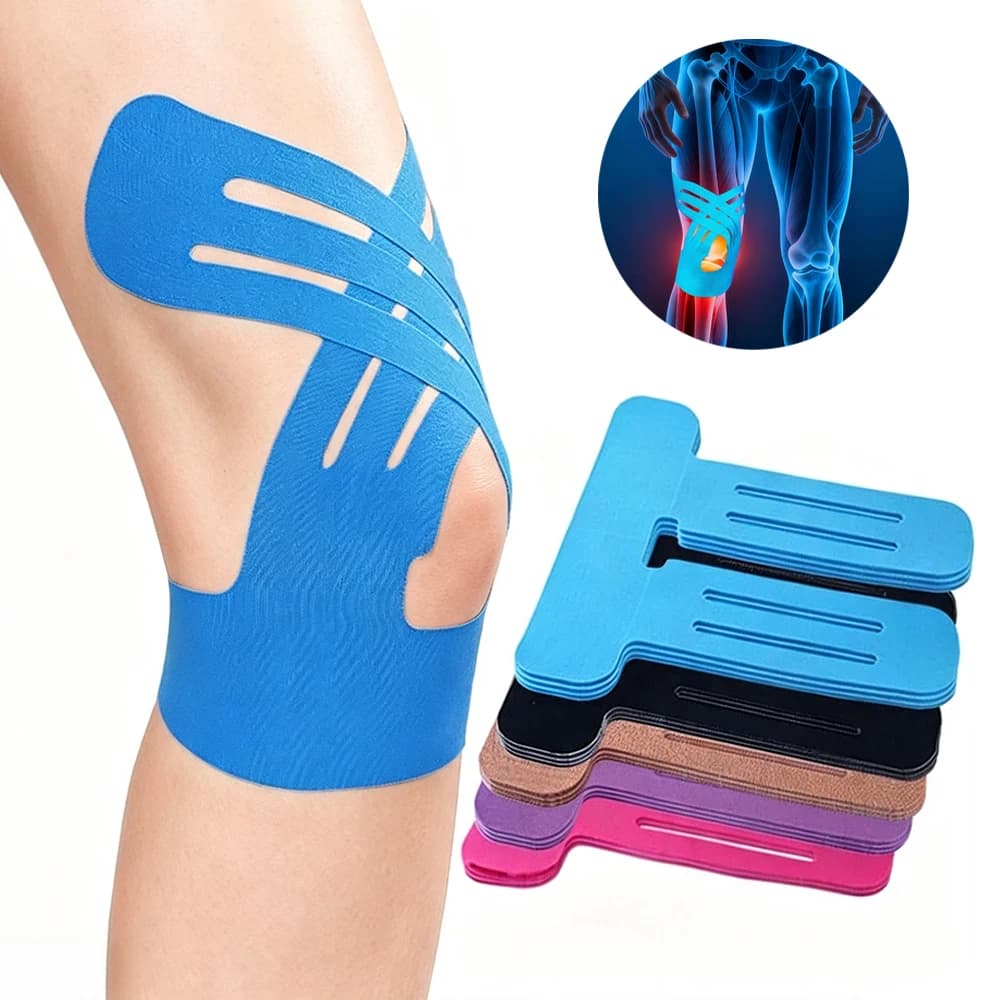 10-50Pcs Breathable Knee Muscle Kinesiology Tape Elastic Compression Athletic Bandage Basketball Soccer Running Badminton Tennis