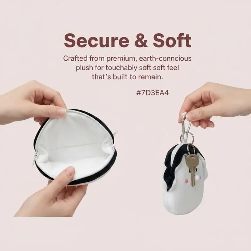 Portamonete Peluche a Forma di Ostrica Kawaii, Simpatica Borsa con Cerniera per Accessori Divertenti
