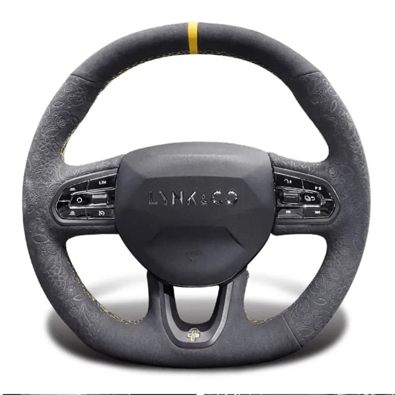 100% misura per Lynk & Co 01 2021-2023 ricambi Auto coprivolante per Auto ultrasottile in pelle scamosciata con timbro nero cucito a mano
