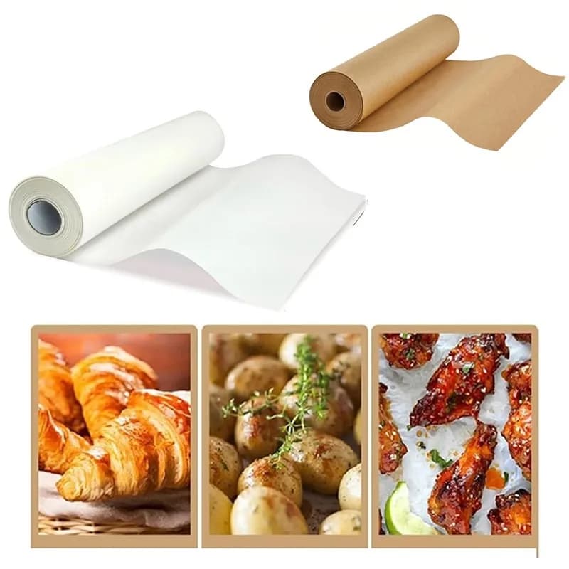 Rotolo di Carta Forno Antiaderente con Taglierino Dentellato per Cottura, Friggitrice ad Aria, Cottura a Vapore e Pane