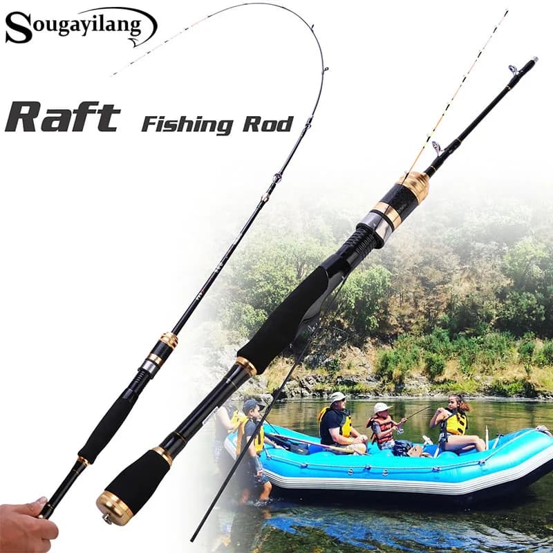 Sougayilang Raft canna da Pesca 2 sezioni 120cm canna da barca morbida in fibra di carbonio Max Drag 5Kg canne da Pesca telescopiche zattera Pole Pesca