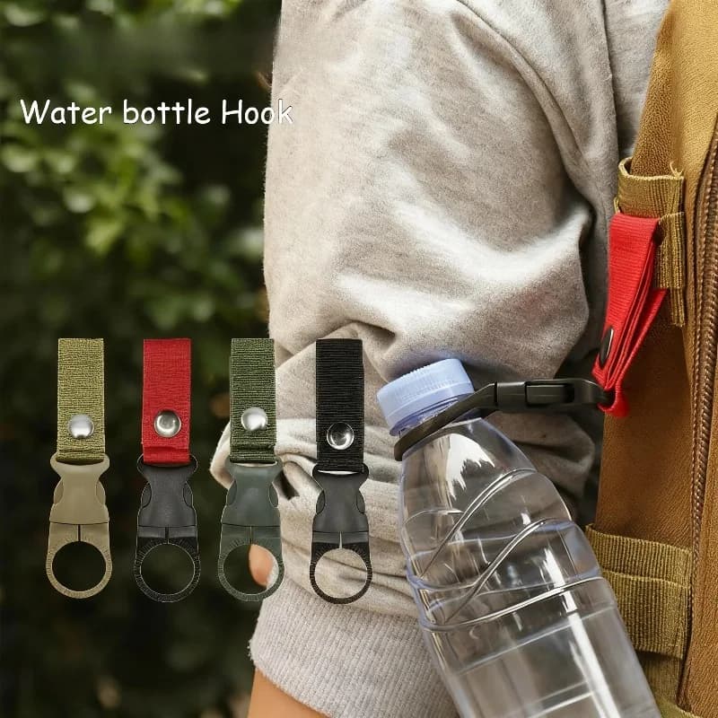 Webbing Buckle Hook Water Bottle Holder Clip Outdoor Military Nylon EDC Climb Carabiner Belt Backpack Hanger Camp Tools