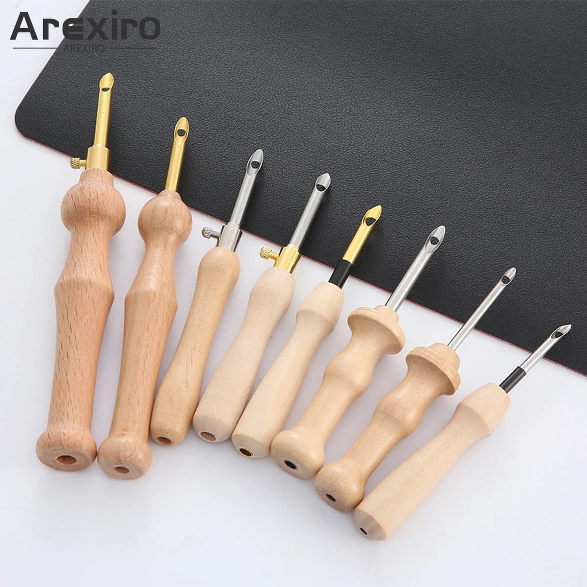 1Pcs Wooden Handle Punch Needle Embroidery Pen Adjustable Punch Needle for DIY Rug Hooking Cross Stitch Knitting Craft Tool