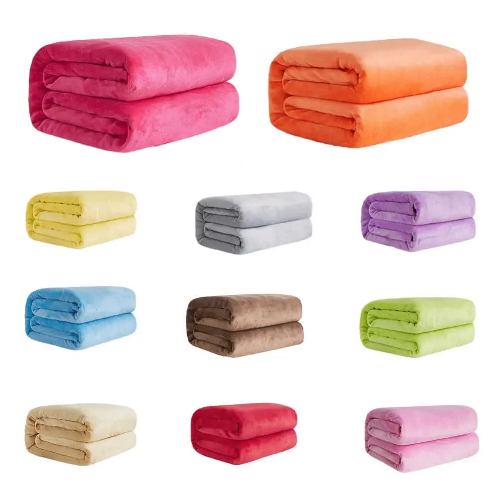 Coperta di flanella di corallo tinta unita morbida e calda fornitura di lenzuola di flanella delicata sulla pelle per coperte invernali per la casa per il divano