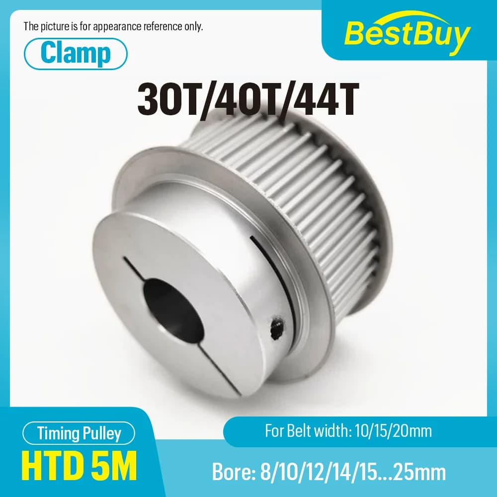 Ruote Sincrone HTD 5M 30T/40T/44 Denti Tipo di Fissaggio K/BF Foro 8-25mm per Cinghia 10/15/20mm Accessori per Stampanti 3D