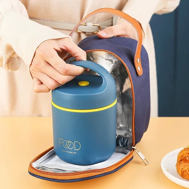 Scatola per il pranzo termica sottovuoto in acciaio inossidabile Borsa per il pranzo isolata Scaldavivande Tazza per zuppa Contenitori termici Bento Lunch Box per bambini