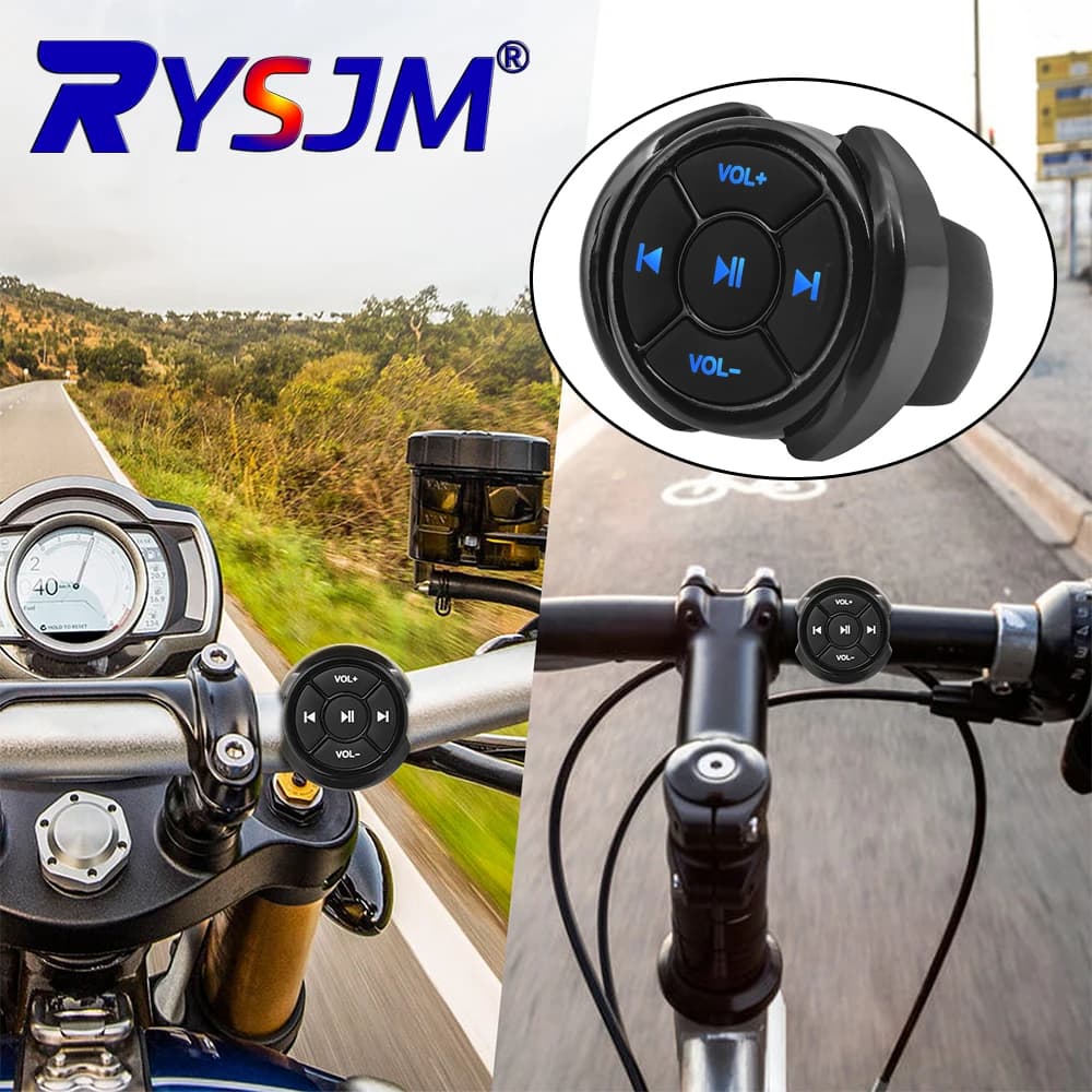 Telecomando Wireless Bluetooth Compatibile con Pulsante Multimediale per Auto, Moto, Bici, Controllo Musica sul Volante per Telefoni iOS e Android
