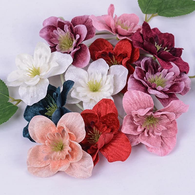 10 Pezzi Fiori Artificiali in Seta, Teste di Orchidea Finte per Decorazioni Matrimonio, Feste, Casa, Accessori per Sposa, Regalo Fai-da-Te