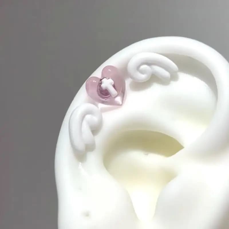 Cute Love Heart Angel Wing Ear Bone Earrings Women Fashion Jewelry Unique Shape for Party Daily Wear Gift