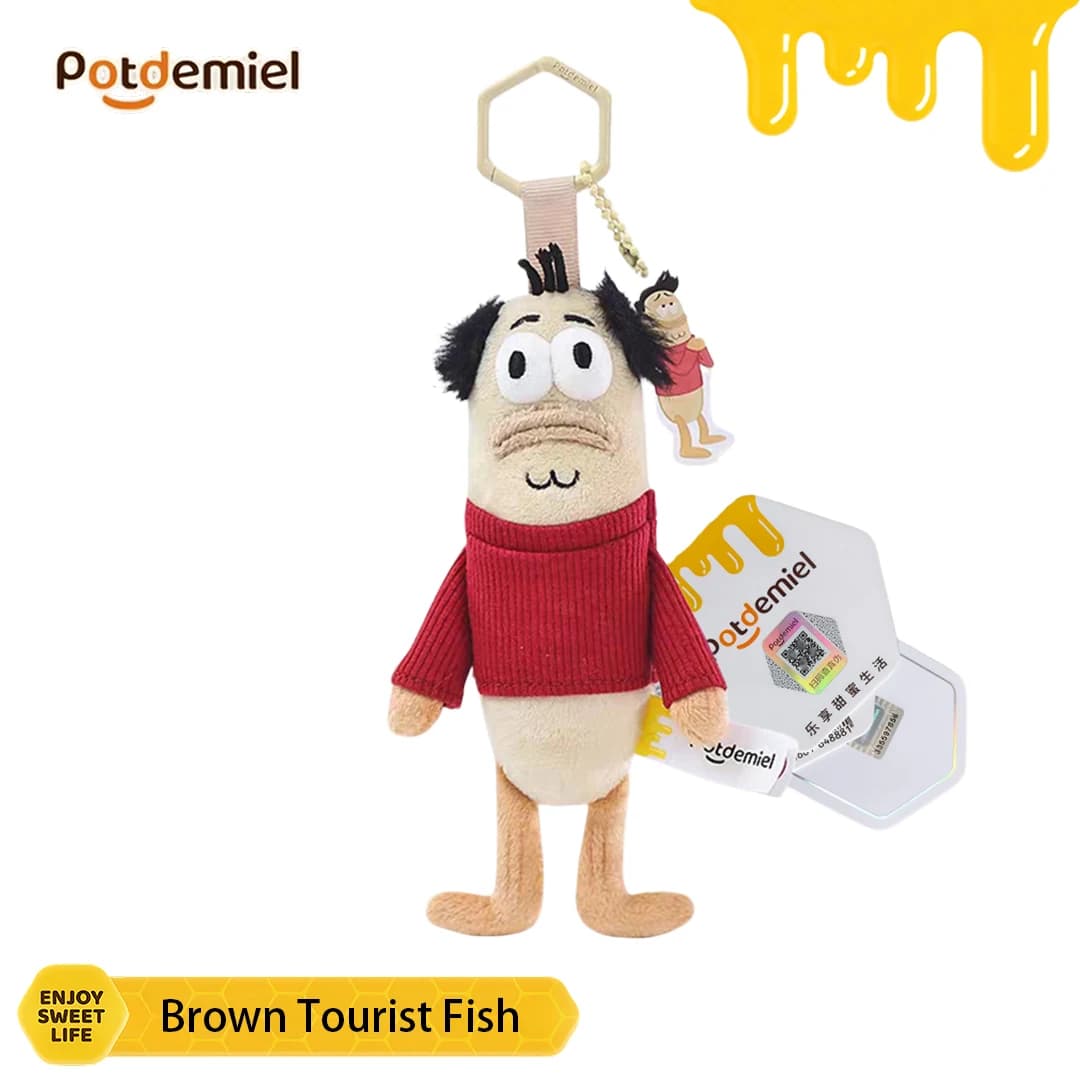 Potdemiel SpongeBob Tourist Fish Stuffed Bag Charm for Handbag Purse Humorous Casual Soft Cozy Teens Holiday Gift Room Decor