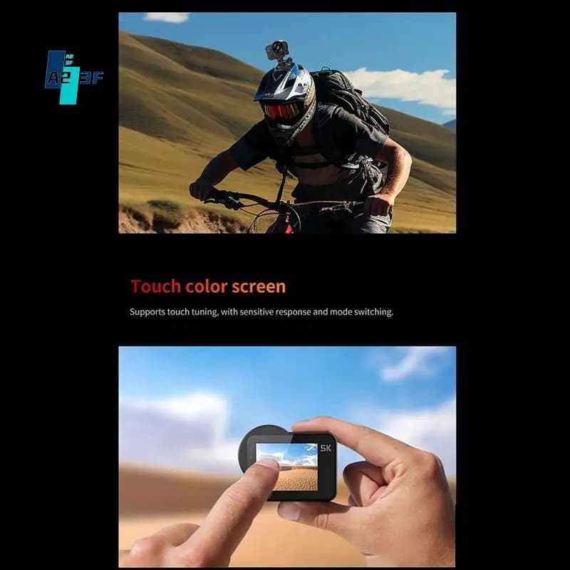 A23F-VIRAN V10 5K Action Camera Electronic Image Stabilization 2 Inch Touch Screen Waterproof Camera Dash Motion Detection