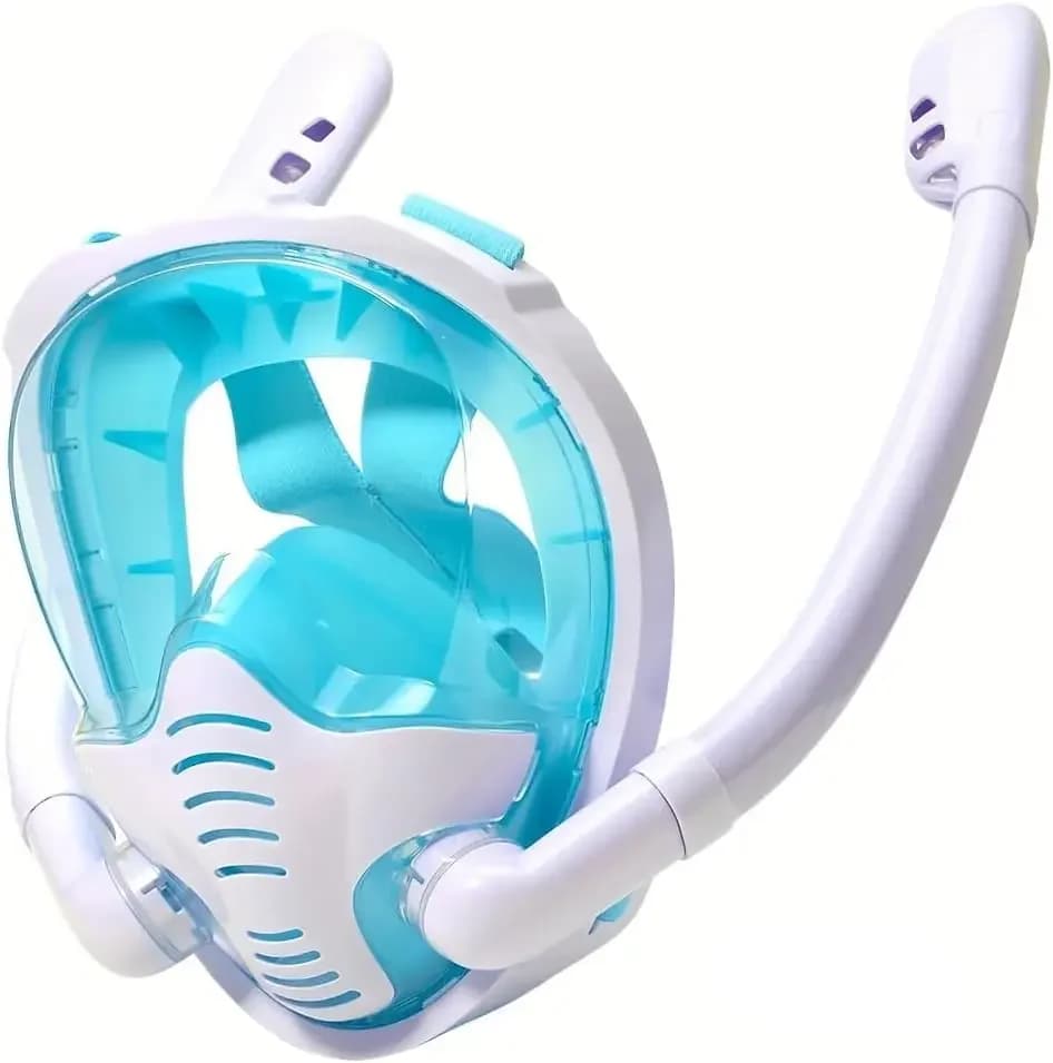 Snorkeling equipment Underwater mask with 180 panoramic view with removable camera support Dry top snorkeling mask with double breathing tubes