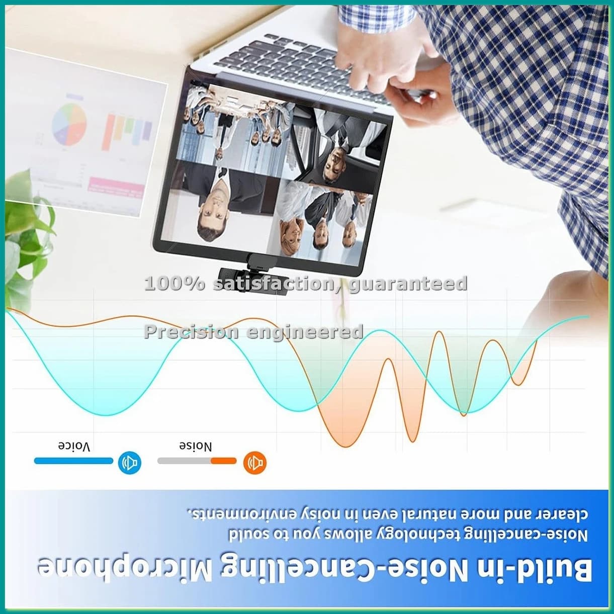 USB Webcam with Microphone, 1080P USB Camera for Video Calls, Conferences and Streaming for PC/Laptop/Computer-TCES