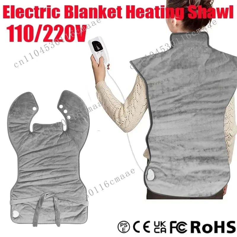 110/220V Electric Heating Shawl Blanket Pad Shoulder Full Back Heated Washable Ajustable Temperatur Pain Relieve Mat Home Office