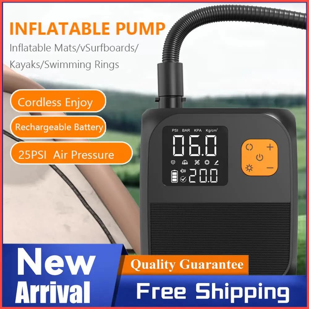 Pompa Gonfiabile Wireless 8000mAh con Schermo Touch, Gonfiatore Elettrico Portatile 25PSI per Kayak, Tende, Paddle Board