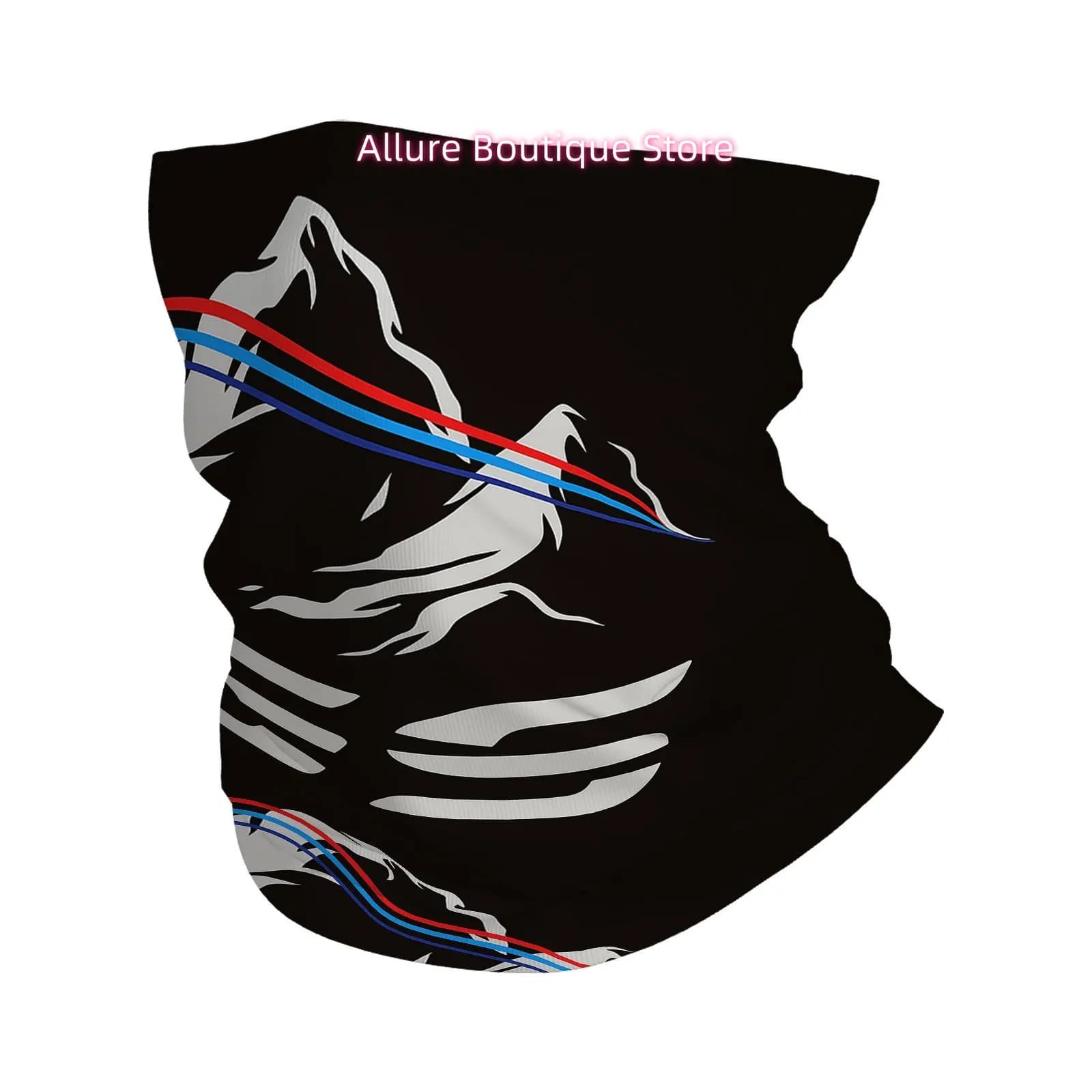 1 Mountains, Gs, Black Background Print Scarf - Multi-Functional Face & Neck Mask | Breathable Unisex Versatile Holiday Accessor