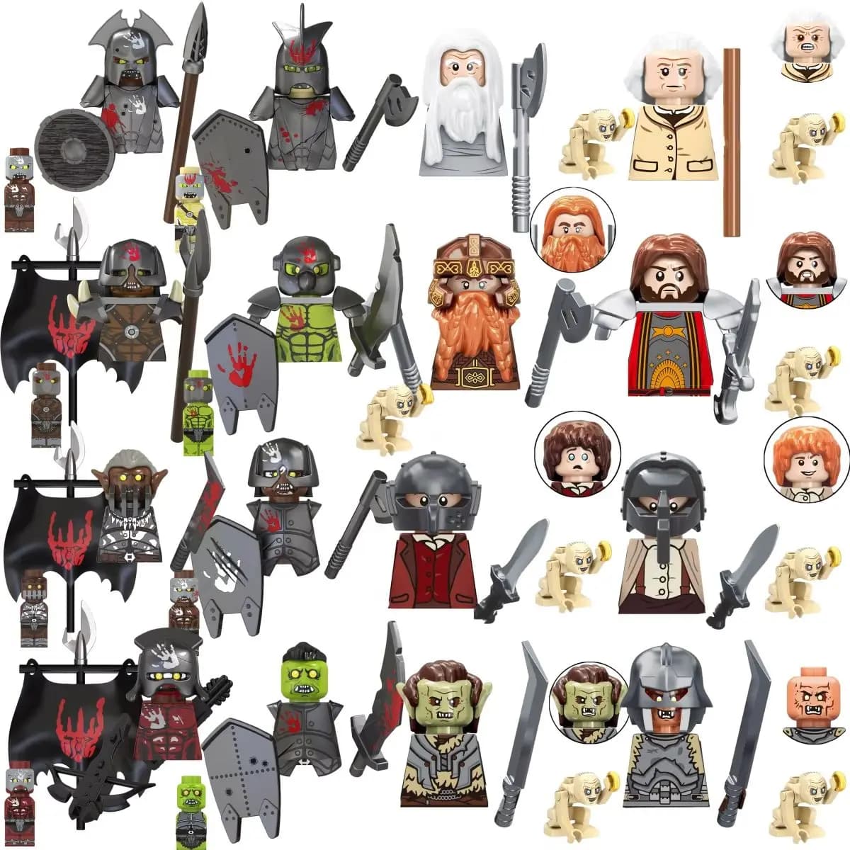 Blind Box TV6410 Mini Action Figure Giocattoli Orchi Nani Elfi Cavaliere di Rohan Guerre Stellari Blocchi da Costruzione Accessori Regali di Natale