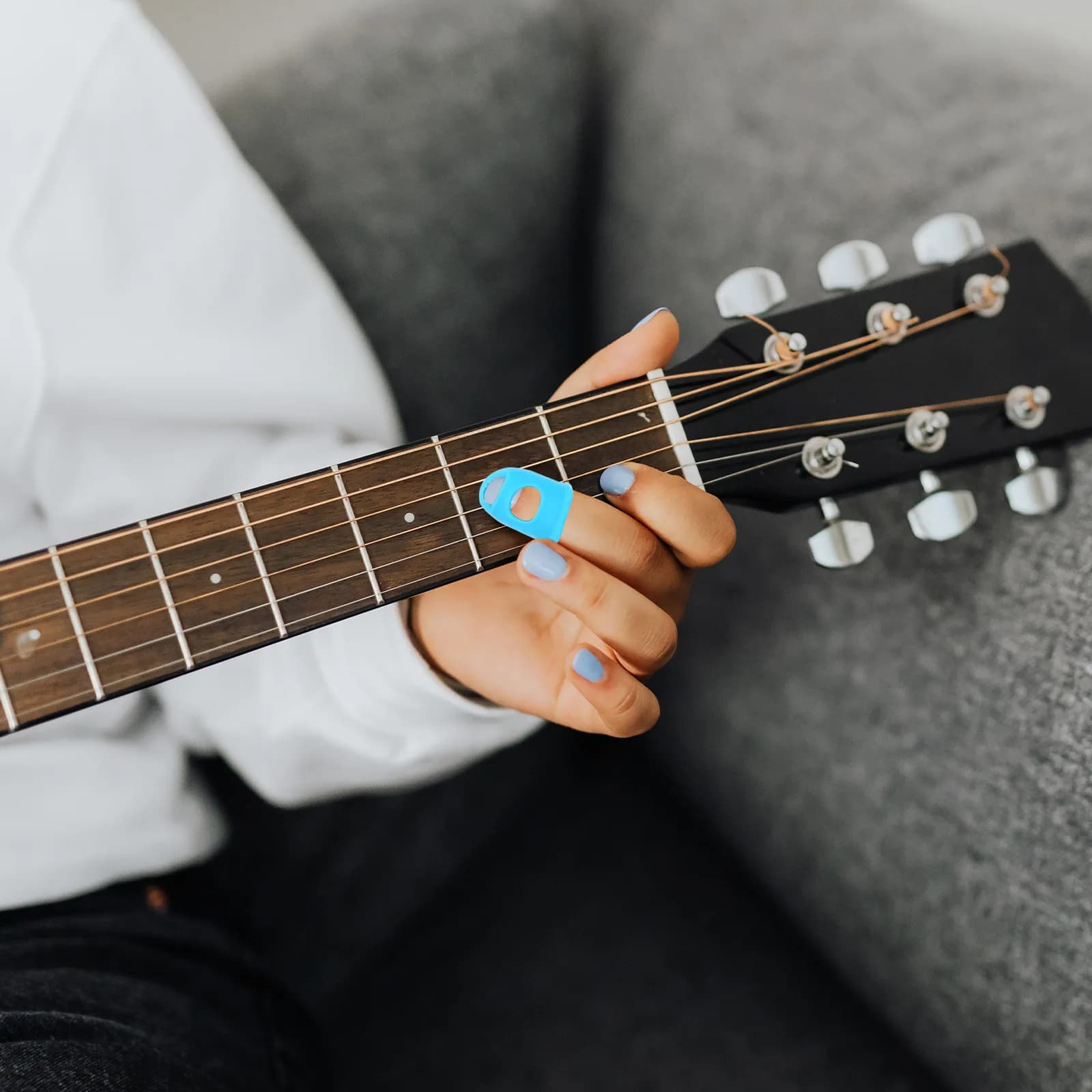 10 Pezzi Protezioni per Dita in Silicone Alimentare Premium, Confortevoli al Tatto, per Chitarra e Ukulele