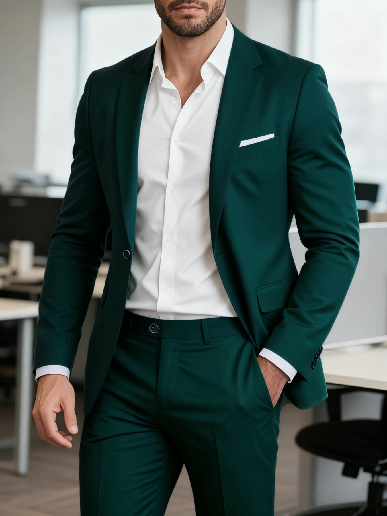 Men's Suit 2pcs Set, Fashionable Jacket And Pants, Premium Outfit for Wedding, Party, Gathering And Event