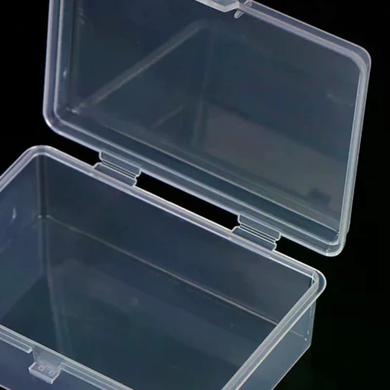 NUOVO Porta Carte in Plastica Semi-Trasparente Piccolo, Scatola Opaca con Coperchio a Ribalta per Gioielli, Accessori e Organizzazione, Contenitore per Imballaggio