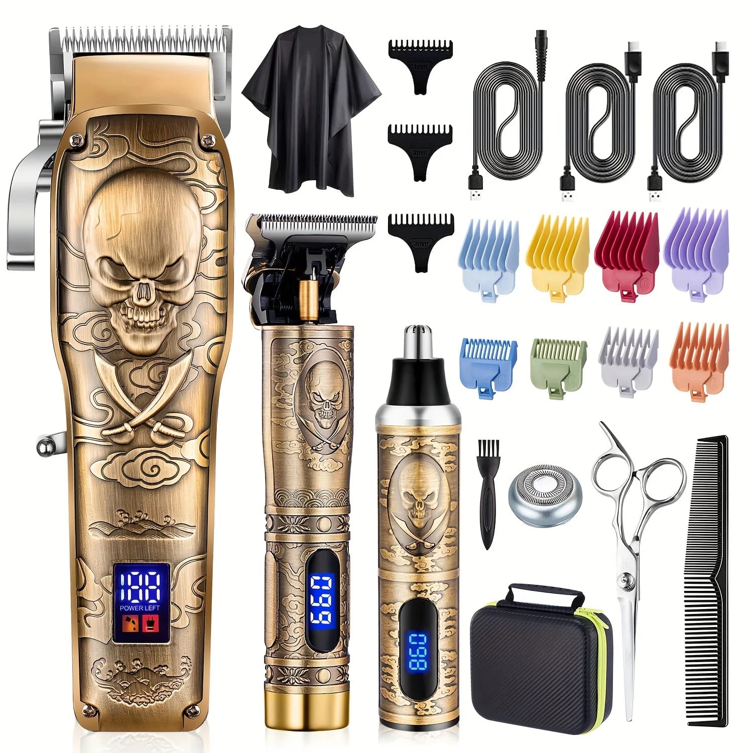 Hair Clipper for Men Zero Gapped Nose Hair Trimmer Set Professional Barber for Haircut Cordless Rechargeable Beard Trimmer