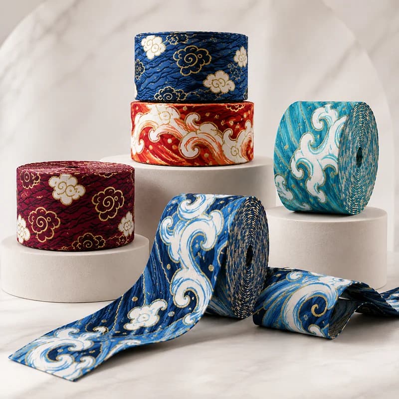 5/10Yards 10-40mm Printed Jacquard Webbing Ribbon Strap for Clothes Headband Bag Belt Decorative Sewing Craft Supplies Material