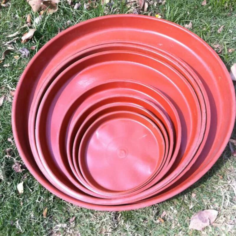 Heavy Duty Plastic Vase Tray Round Garden Flower Jar Plant Dishes Pots Tray for Base Stand Plate for Indoor and Outdoor Gardening Equipment C1