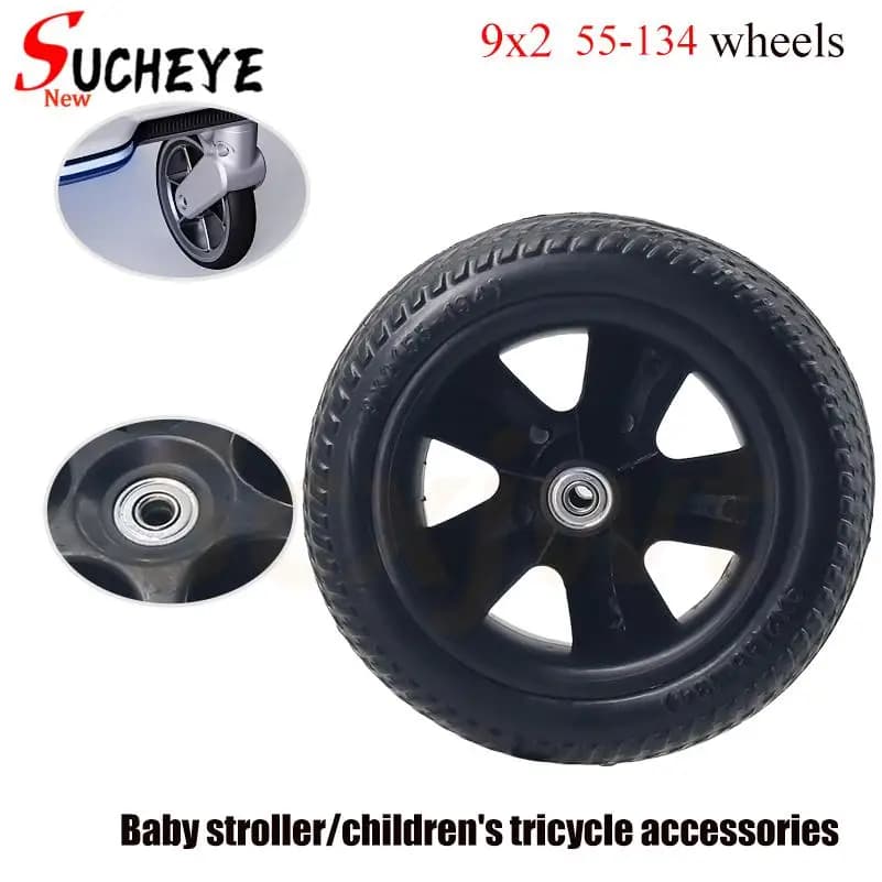 Ruote per biciclette per bambini, ruote per carriole per neonati 9x2 (55-134), pneumatici per tricicli per bambini, ricambi per ruote Sicuro e affidabile