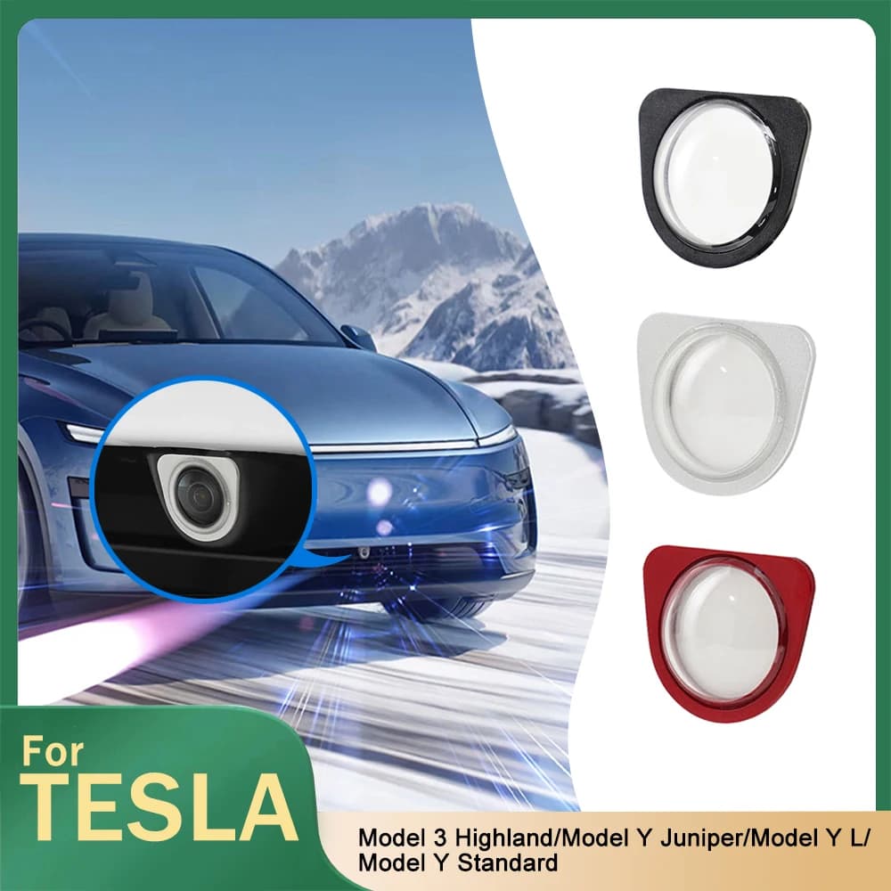 Protezione per Telecamera Anteriore Auto per Tesla Model 3 Highland, Model Y Juniper, Model YL 2026 2025, Copertura in Vetro Temperato Antipioggia
