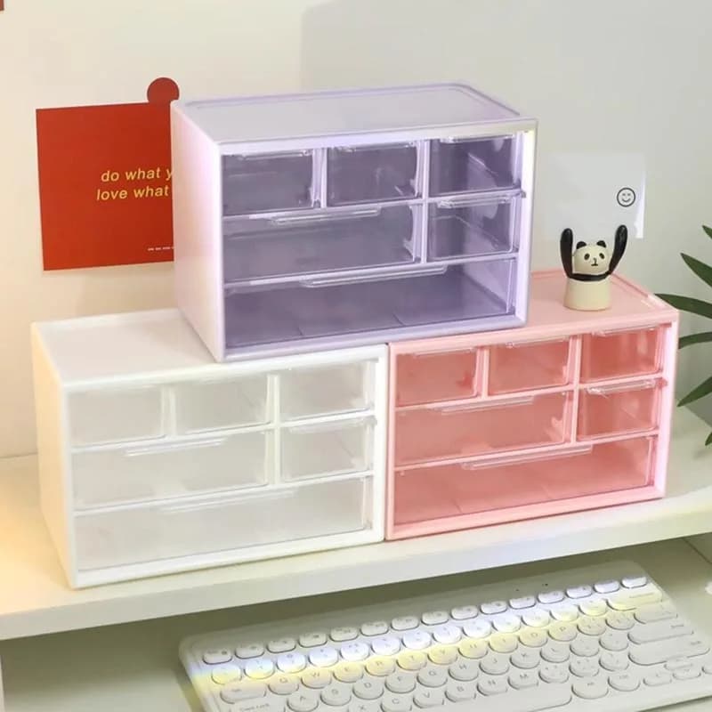 9 Grids Organizer Box Small Things Transparent Desktop Storage Drawer Partitioned Student Desk Wall-mounted Sundries Storage Box