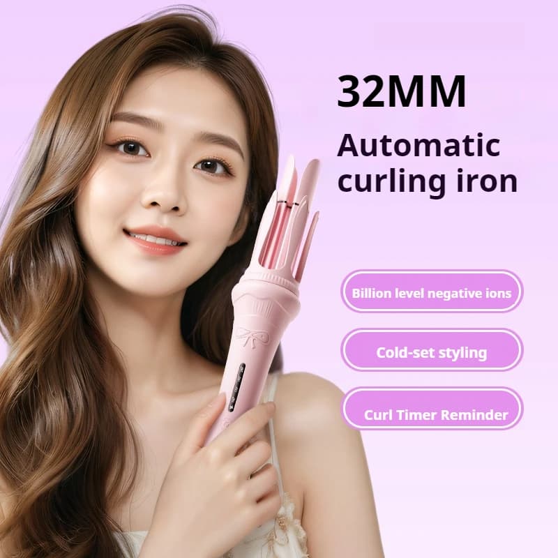 Automatic curling iron 32mm with Cold Air, Styling Bacchetta with Negative Ions, 33W low consumption curling, Professional Tool
