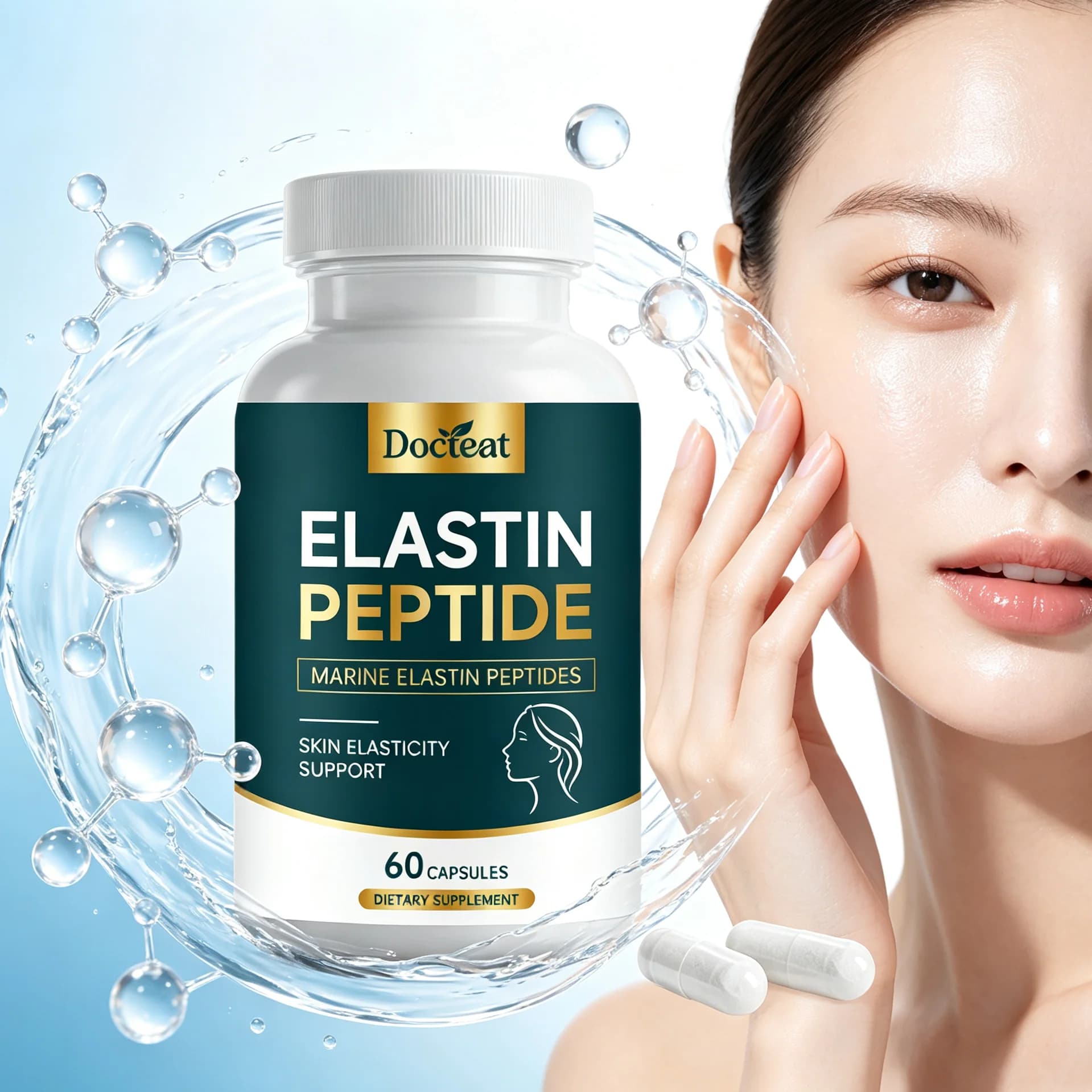 Collagen Capsules With Biotin Vitamin Boost Skin Elasticity Firm Sagging Skin Even Skin Tone Anti Oxidation Oral Skin Supplement