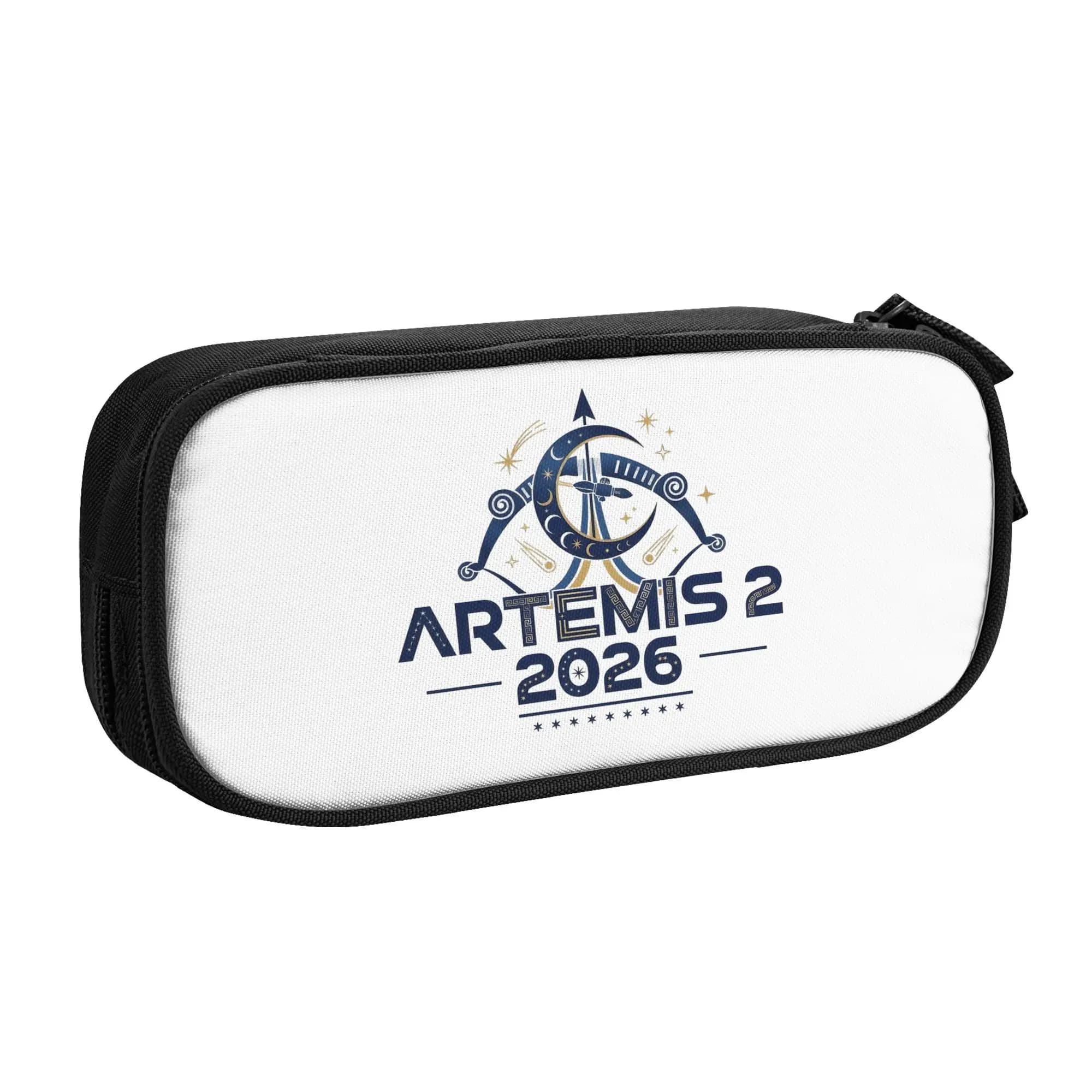 Lovely Artemis II Moon Mission 2026 Pencil Cases Pencilcases Pen Box for Girl Boy Large Storage Bag Office Zipper Stationery