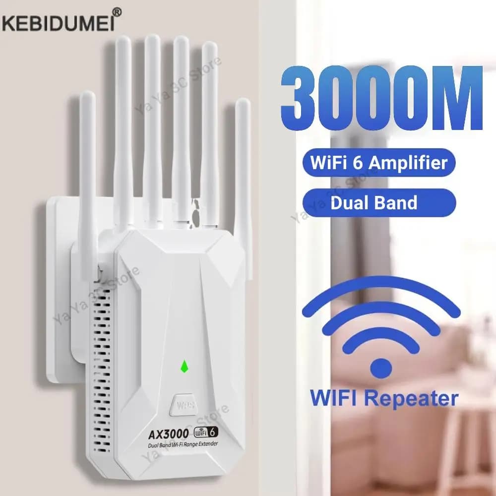 Ripetitore wireless WiFi6 3000Mbps Dual Band 2.4Ghz 5GHz WiFi Extender Wi-Fi 6 Amplificatore Amplificatore di espansione segnale a lungo raggio