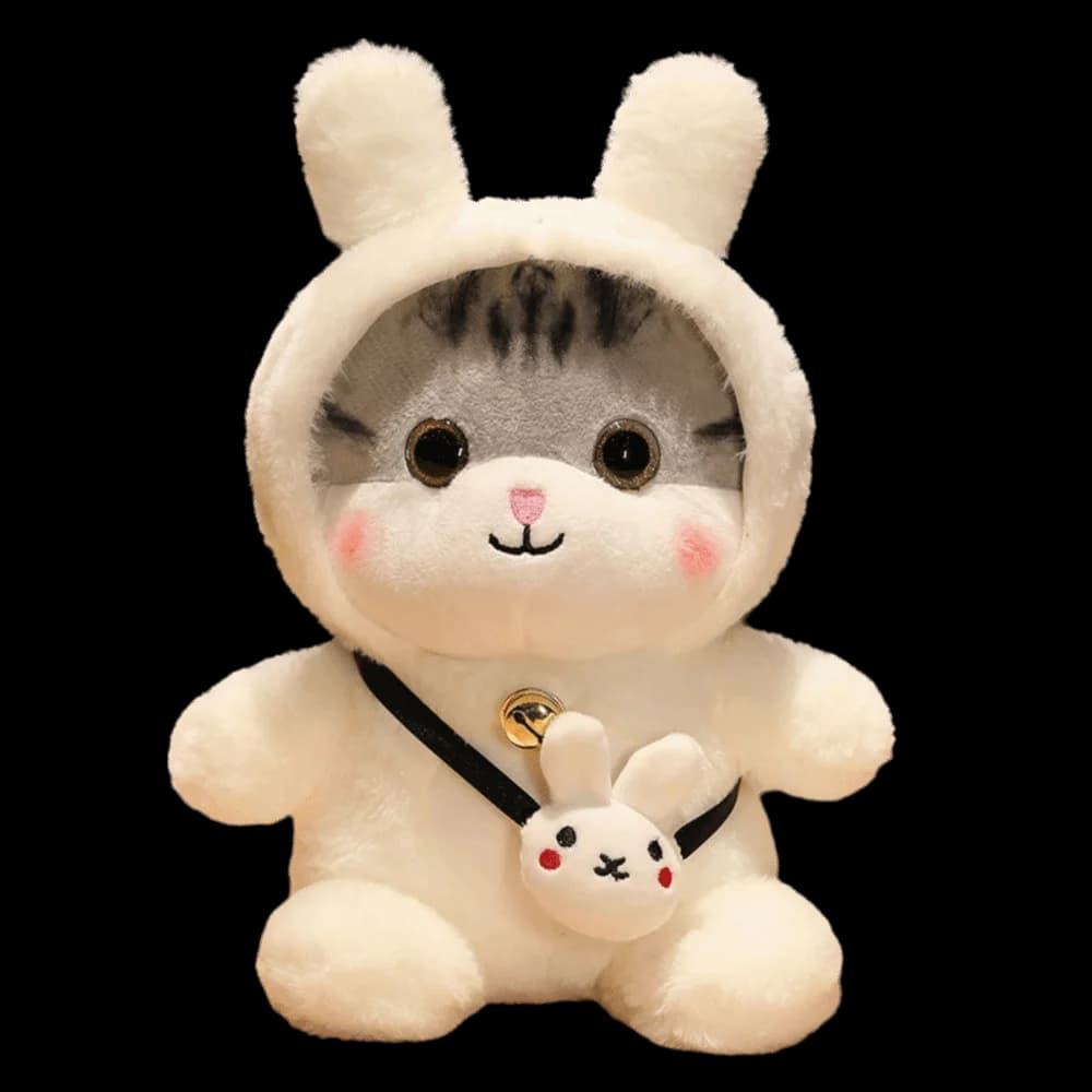 Peluche a Forma di Gatto con Campanello, Design Kawaii in Materiale Morbido, Giocattolo Imbottito dal Design Accattivante, Regalo per Bambini