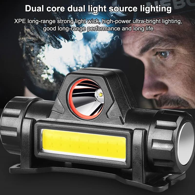 Nuova Torcia Frontale LED da Esterno 1/2 Pezzi con Lunga Durata della Batteria, Luce Potente, Ricaricabile, Magnetica, per Pesca Notturna