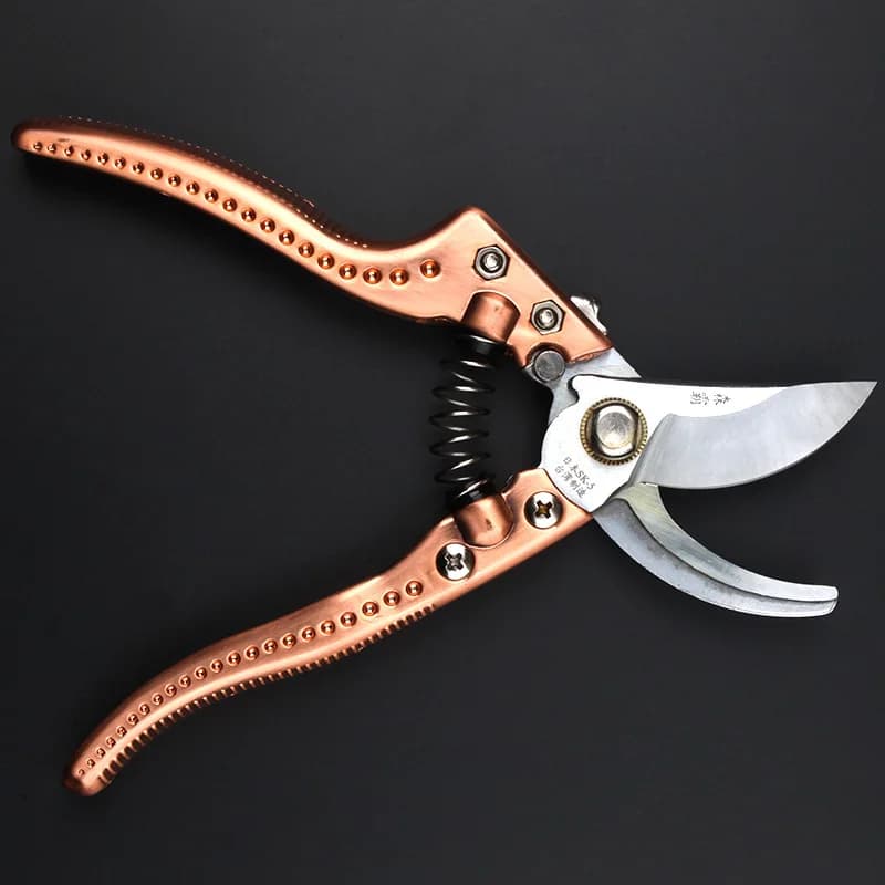 Anti-slip Garden Scissors in SK5 Copper at Cromate Bird's Beak, Manuals, Save-Work, for Power of High Coppers and Flowers